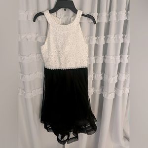 White and Black Girls Formal Dress